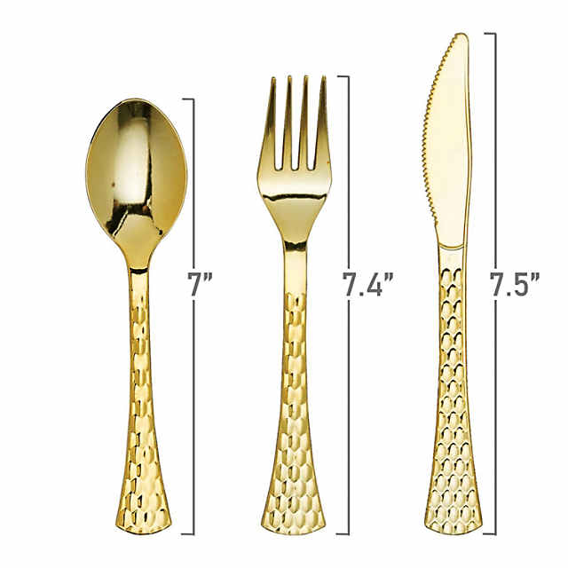 Gold Premium Plastic Cutlery Set 24ct