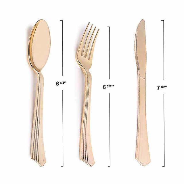 Gold Wooden Cutlery Set