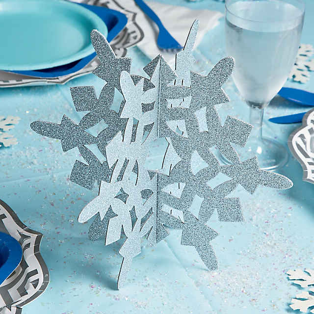 Silver Glitter Snowflake Centerpiece Oriental Trading