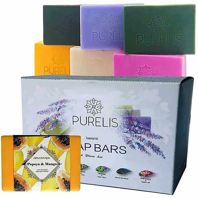 Set of 6 Natural Soap Bars Gift Set