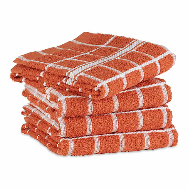 DII Red Ribbed Terry Dishtowel (Set of 6) Cotton | 70202A