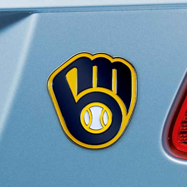 Sports Licensing Solutions LLC - MLB - Milwaukee Brewers - Color Emblem -  Navy - 3 x 3.2