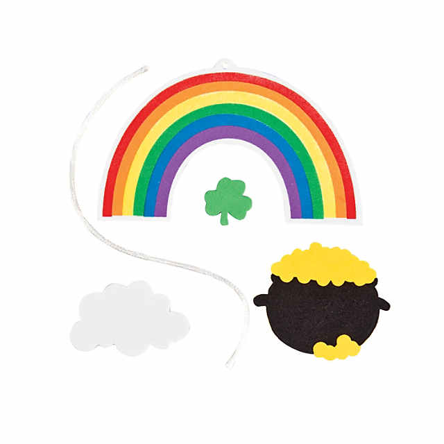 Winlyn 12 Sets St. Patrick's Day Decorations Rainbow Ornaments DIY St.  Pat's Craft Kits Rainbow Four-Leaf Clover Irish Lucky Shamrock Foam  Stickers