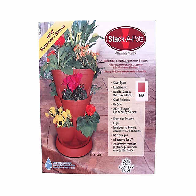 Stack-A-Pot Brick Colored 30qt Stackable Planter