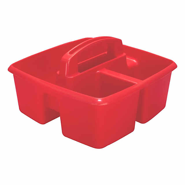 Red Small Plastic Storage Bin 6 Pack