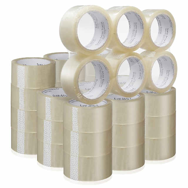Sure-Max 12 Rolls 2 Heavy-Duty 2.7mil Clear Shipping Packing Moving Tape  60 yards/180