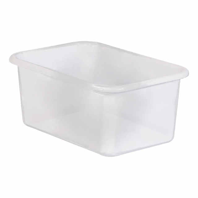 Teacher Created Resources Small Plastic Storage Bin, Clear, Pack of 6