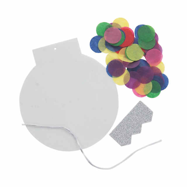 Tissue Paper Bright Dot Ornament Craft Kit- Makes 12