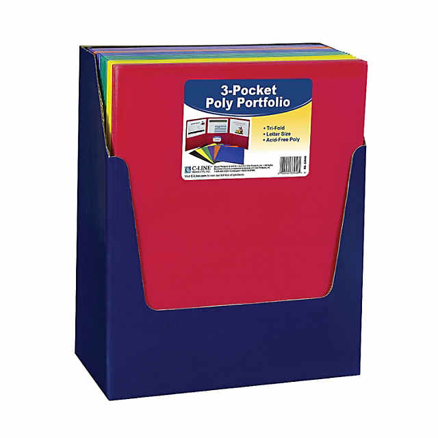 Tri-Fold 3-Pocket Poly Portfolio Box 24 | Oriental Trading