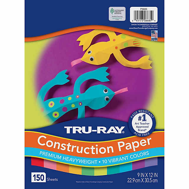 Tru-Ray Construction Paper, Blue, 9'' x 12'', 30 Sheets