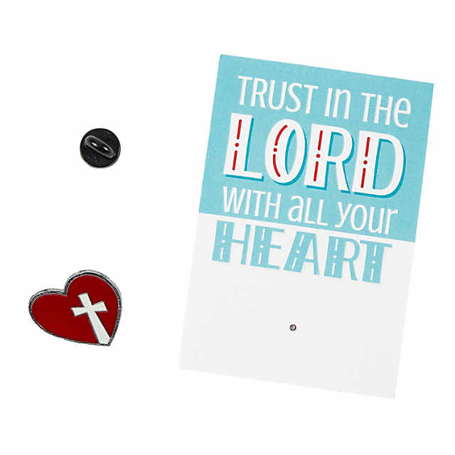 Trust In the Lord with All Your Heart Pins with Card - 36 Pc.