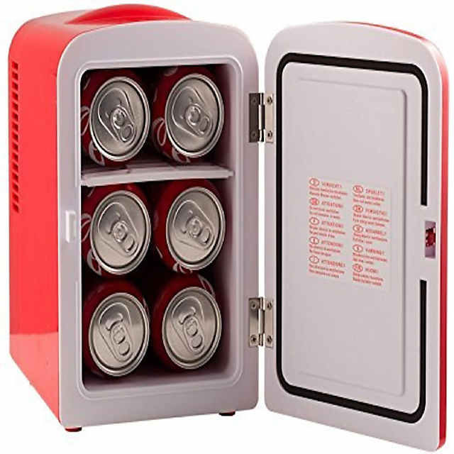 KNG Uber Chill 6-Can Retro Personal Mini Fridge - Red