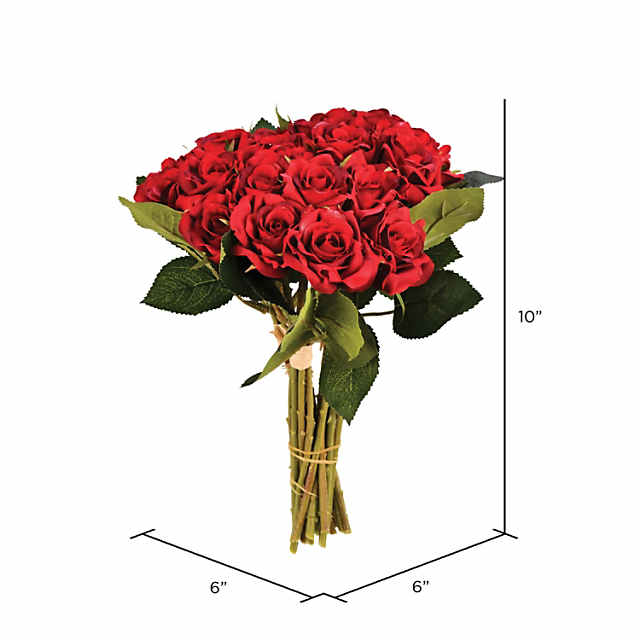 Vickerman 10 Artificial Red Rose Bouquet, Set of 3