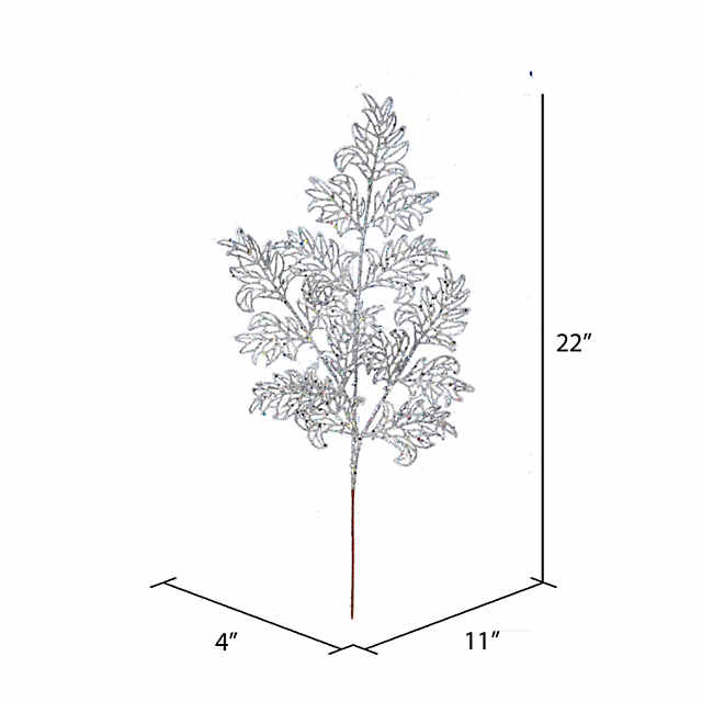 Vickerman 22 Silver Glitter Bayleaf Spray 12/bg