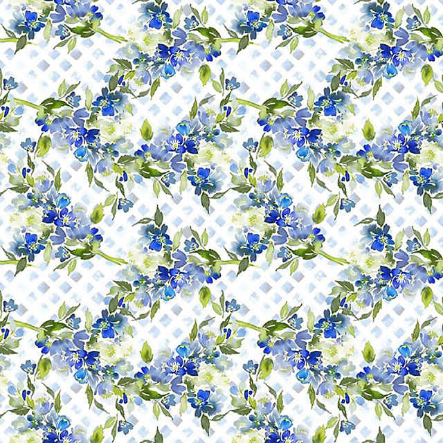 Victoria White Small Flowers Floral Cotton Fabric In the Beginning