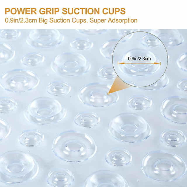 Shower Mat Non Slip Bathtub Mat With Suction Cup And Drain Hole