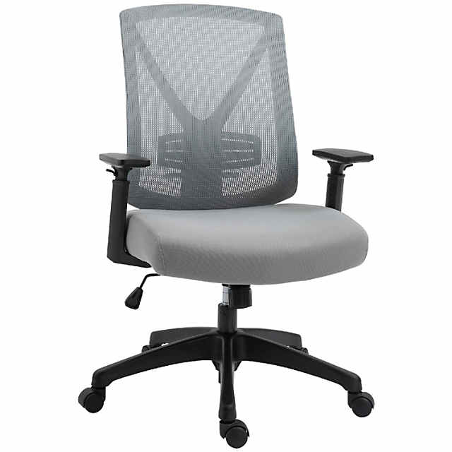 Costway Adjustable Mesh Office Task Chair Heating Lumbar Support Headrest  Grey