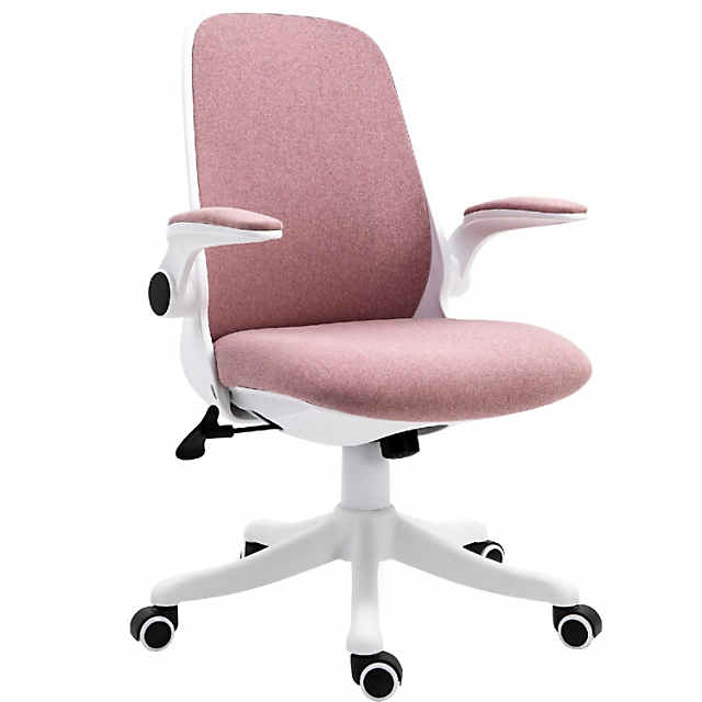 Ovios Moiran Pink Contemporary Ergonomic Adjustable Height Swivel