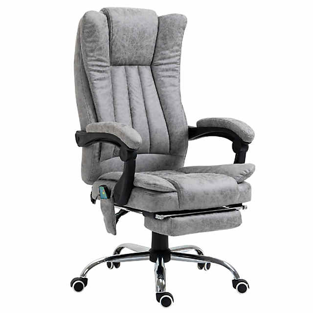 Vinsetto 6 Vibrating Massage Office Chair, 5 Modes High Back Executive  Heated Chair with Reclining Backrest Padded Armrest, Deep Grey