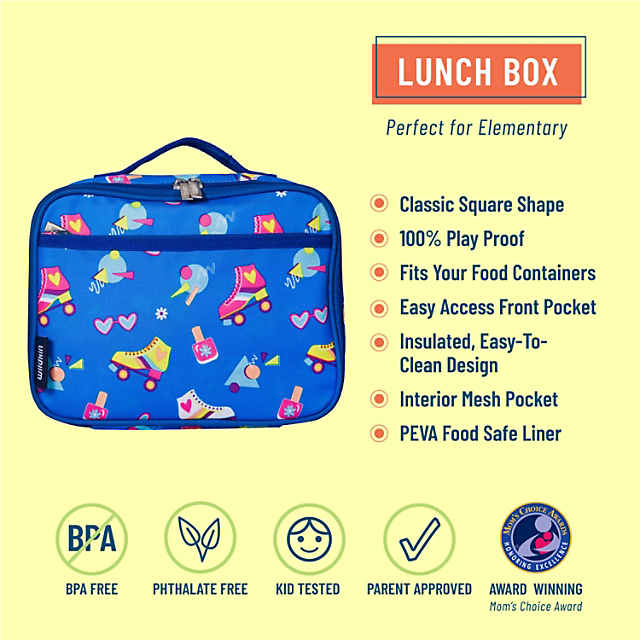 Wildkin Kids Insulated Lunch Box Bag (Rad Roller Skates)
