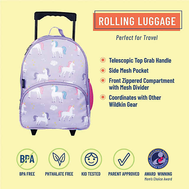 Wildkin Kids Rolling Luggage, Kids Luggage