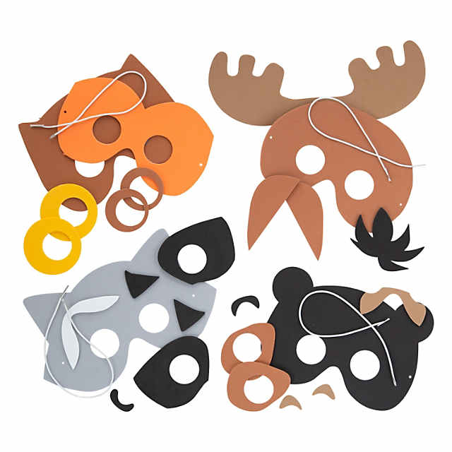 Animal Color-In Masks (Pack of 8) Craft Kits