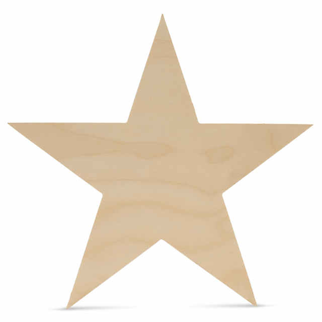  Wooden Stars for Crafting, 24-Pack Unfinished Wood Star  Cutouts, 4 Inches