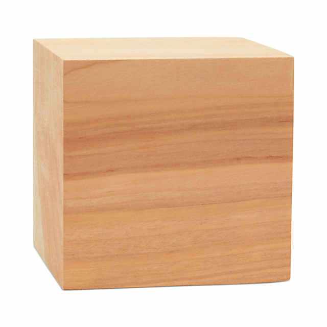 4ct Woodpeckers Crafts, DIY Unfinished Wood 3 Cube, Pack of 4 Natural