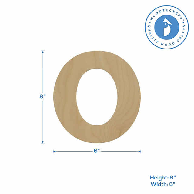 Wooden Number 1, 12 inch, Unfinished Large Wood Numbers for Crafts, Woodpeckers