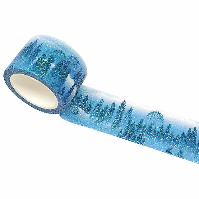 Wrapables 30mm x 3M Glitter Washi Masking Tape, Pine Forest