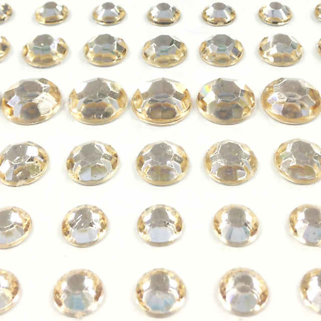 Wrapables 91 Pieces Crystal Diamond Sticker Adhesive Rhinestones 4/6/8/12mm Champagne