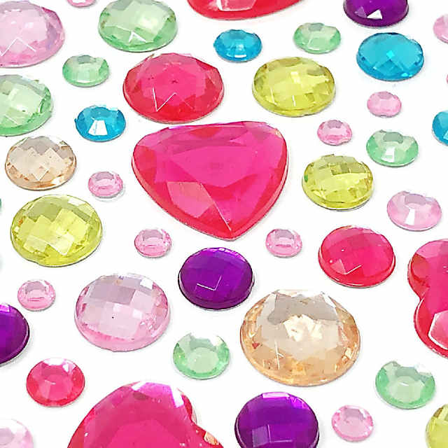 Wrapables Acrylic Self Adhesive Crystal Rhinestone Gem Stickers, Hearts  Pink Blue Green, 1 - Fred Meyer