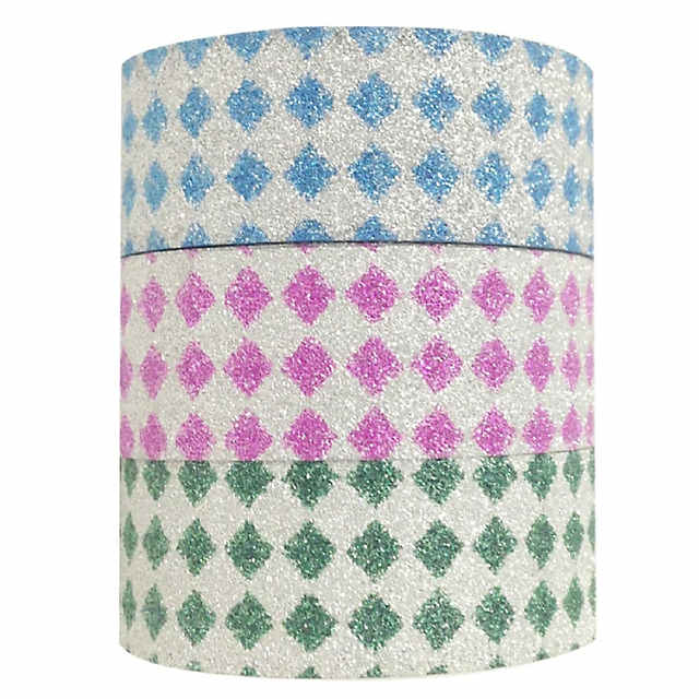 Wrapables Colorful Patterns Washi Masking Tape, Pink Ribbon