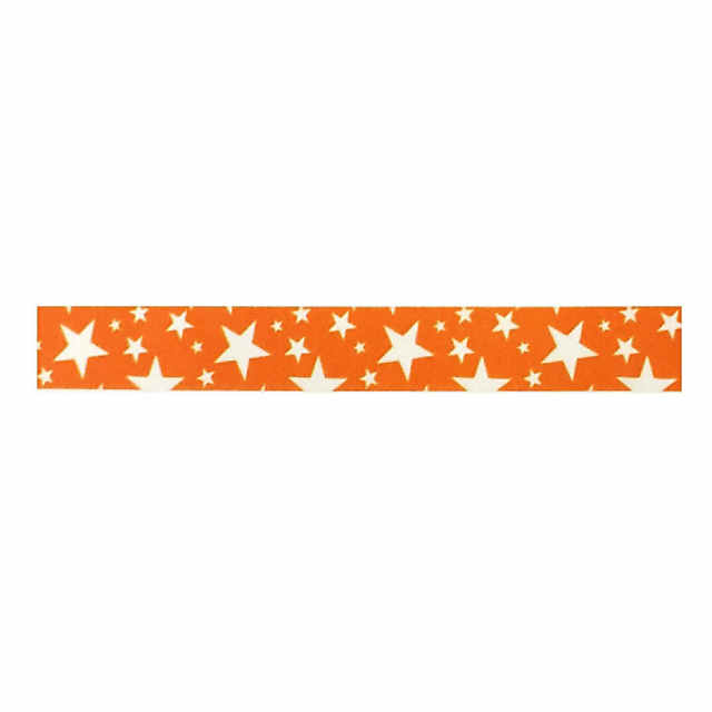 Wrapables Colorful Patterns Washi Masking Tape, Orange Stars