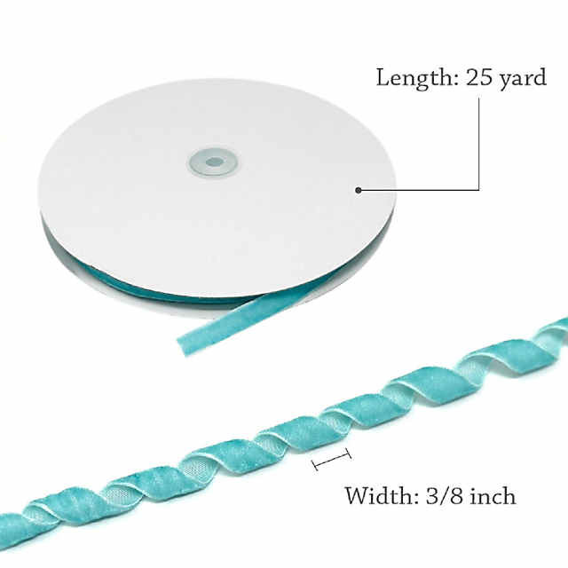 Wrapables Ice Blue 3/8 inch Velvet Ribbon (25 Yards)