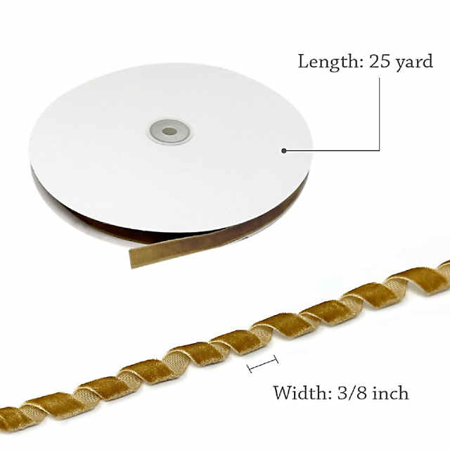 Wrapables Khaki 3/8 inch Velvet Ribbon (25 Yards) Brown