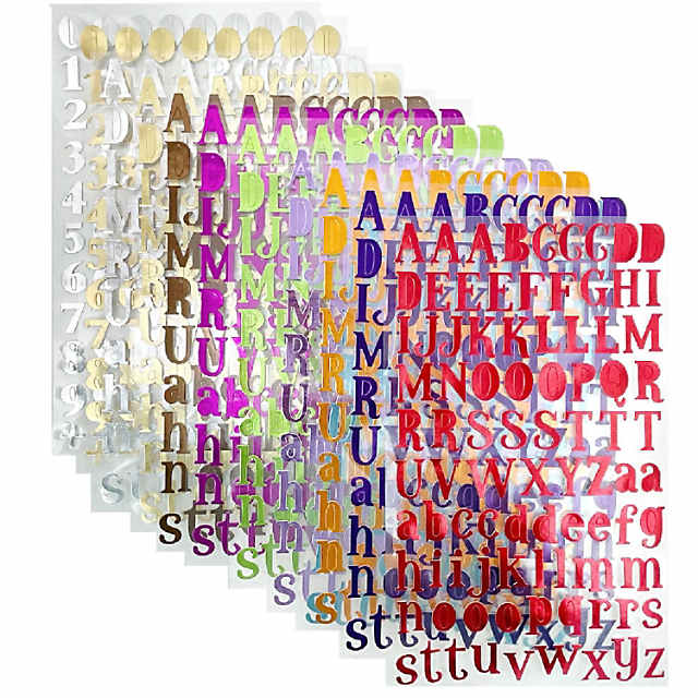 5/6/10 Sheets Glitter Letter Stickers Self-Adhesive Alphabet Stickers