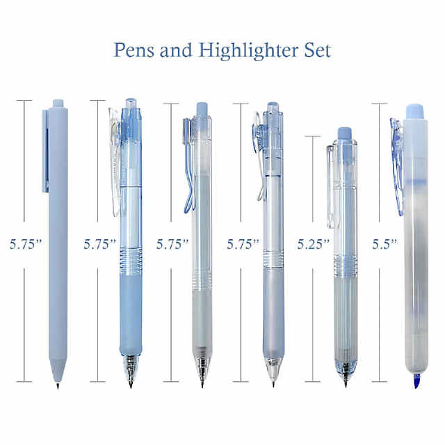 Gel Ink Pens, Gel Pens, Blue Gel Ink Pen 0.5mm - Lot Of 6