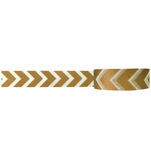 Wrapables Colorful Patterns Washi Masking Tape, Gold Arrow