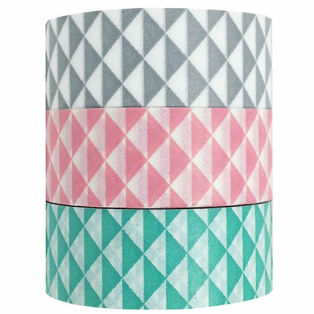 Wrapables Basic Washi Masking Tape, 10M by 15mm, Pink, Set of 3