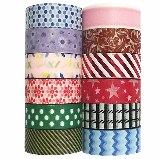 Wrapables Gold Foil Washi Tape in Gift Box Set (20 Rolls), Festive