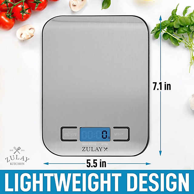 Zulay Kitchen Precision Digital Food Scale Weight Grams and Oz, LB, KG, ML