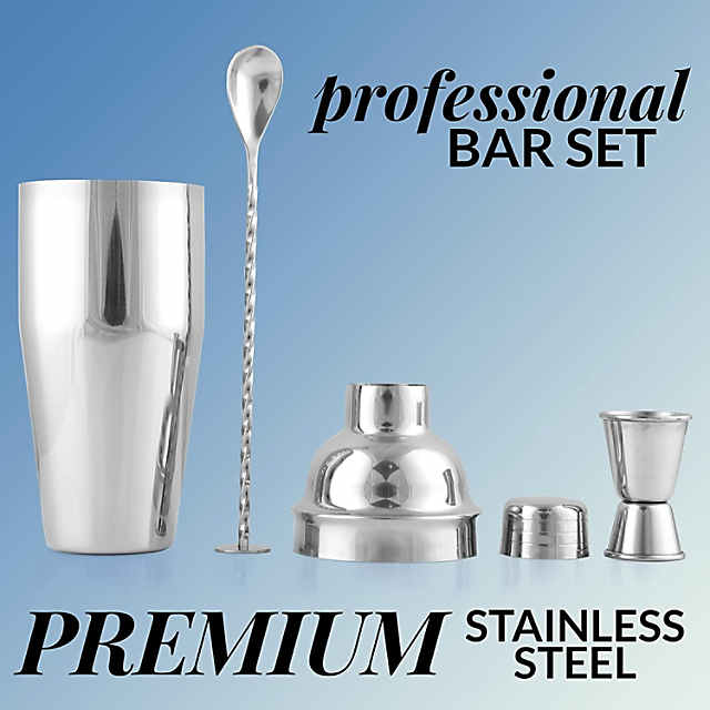 24oz Cocktail Shaker Bar Set - Professional Margarita Mixer Drink Shaker and Measuring Jigger & Mixing Spoon Set - Professional Stainless Steel Bar