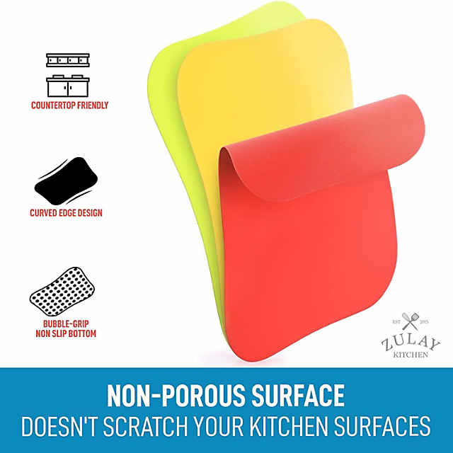 3Pcs/Set Flexible Non-Slip Plastic Cutting Board Thick Bottom