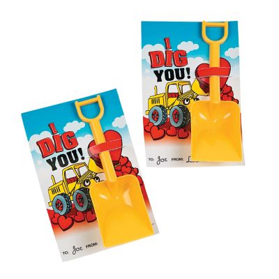 I Dig You Valentine Exchanges Card with Shovels.