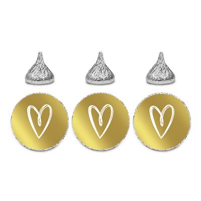 0.75'' Valentines White Gold Heart Label Image 1