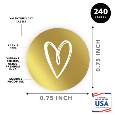 0.75'' Valentines White Gold Heart Label Image 2