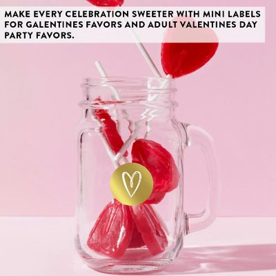 0.75'' Valentines White Gold Heart Label Image 3