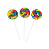 1 1/2" 1 lb. Mini Rainbow Swirl Mixed Fruit Lollipops - 38 Pc. Image 1