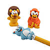 1 1/2&quot; Big Eye Safari Animals Rubber Pencil Toppers - 24 Pc. Image 1